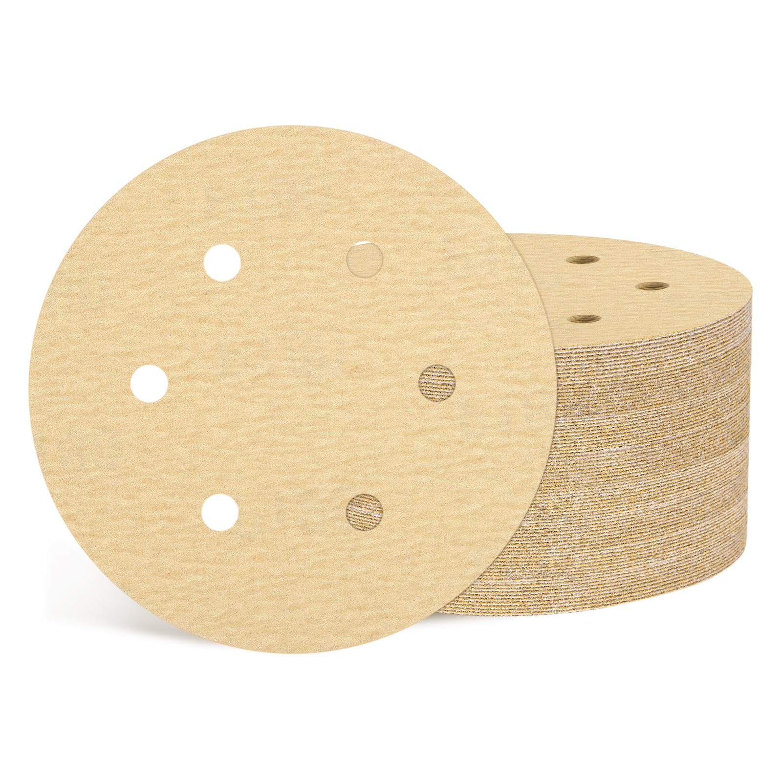 Kozelo 100Pcs Sanding Disc 152 mm 180Grit 6 Hole Sandpapers Yellow — image 1