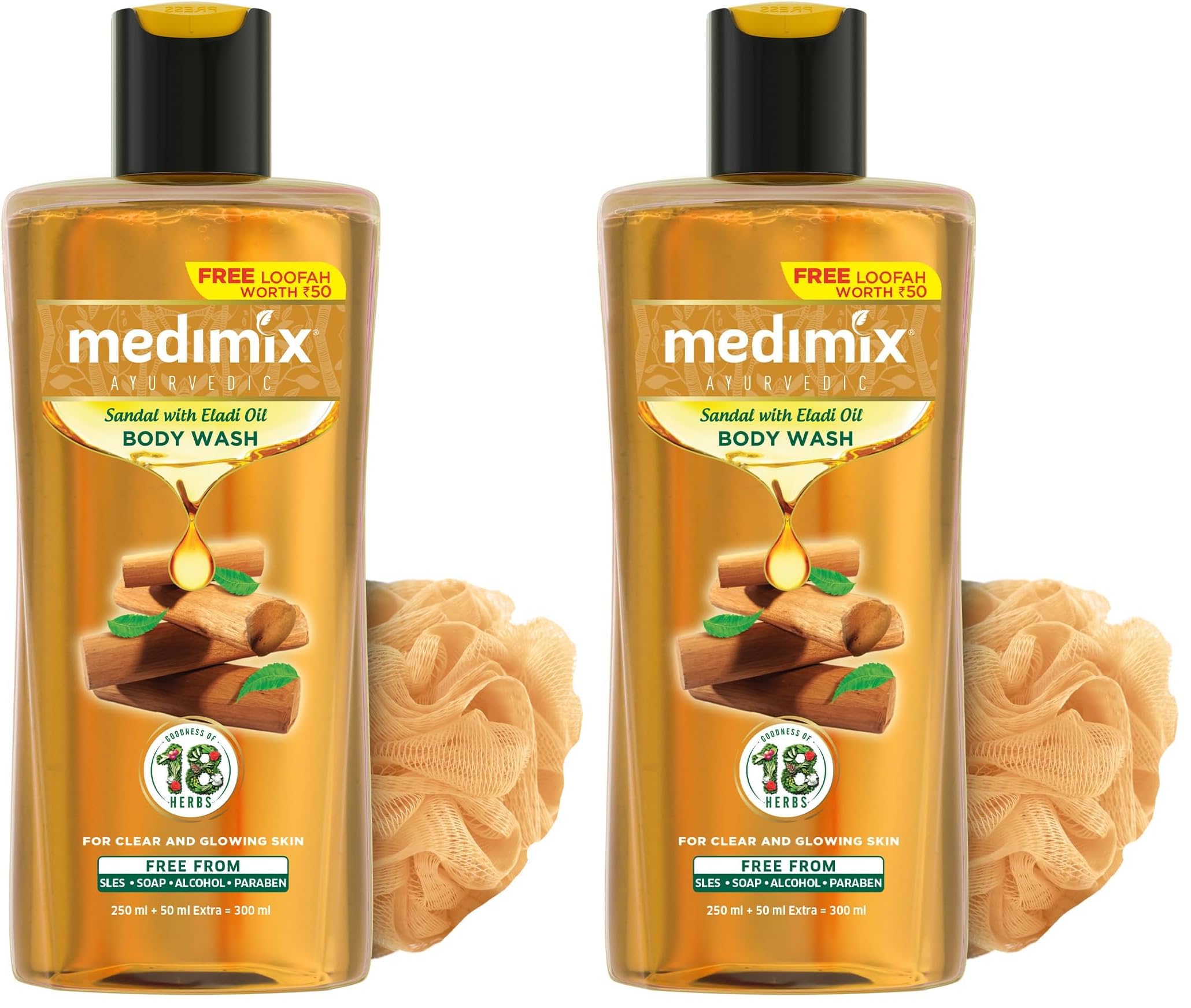 Medimix Ayurvedic Body wash, Sandal With Eladi Oil For Clear, Glowing And Tan-Free Skin 250ml + 50ml | Herbal Shower Gel | Paraben-free & Sulphate-free (Pack of 2)-image-17