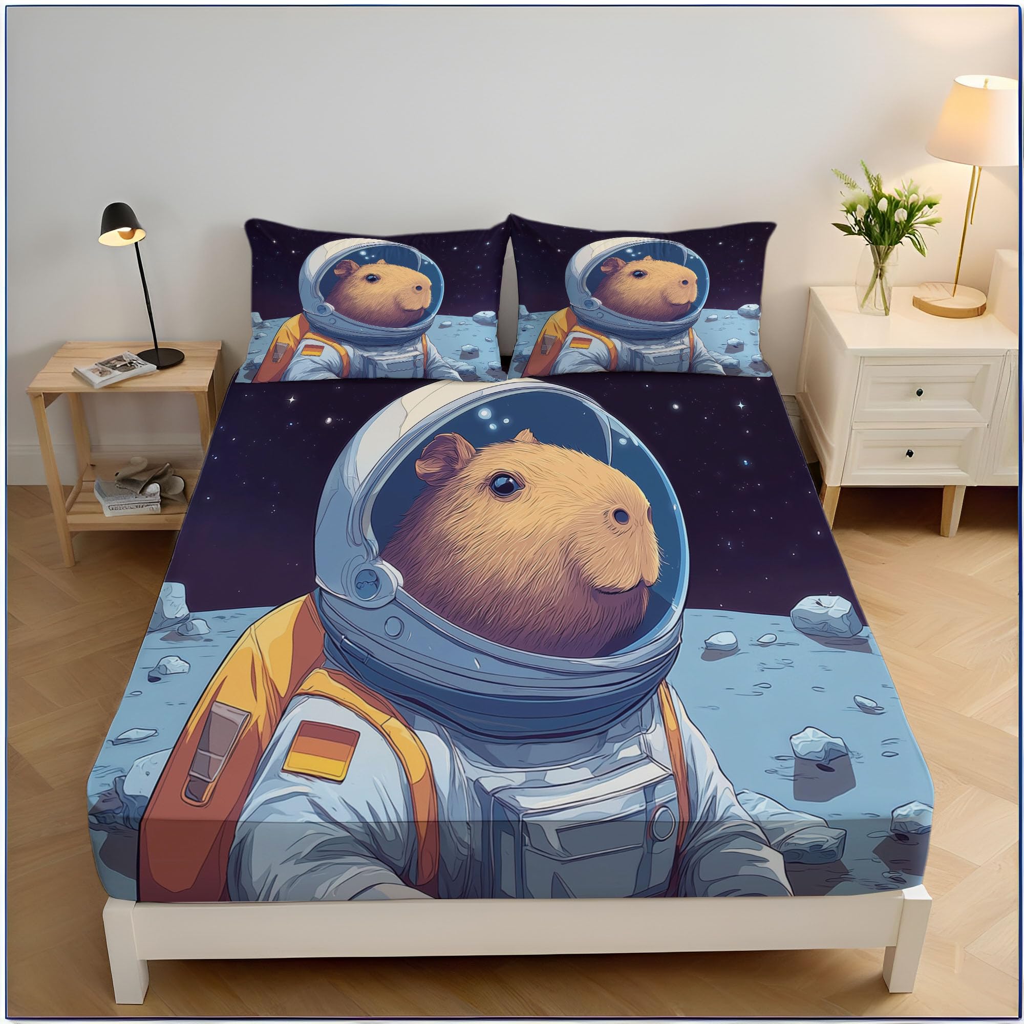 Drap housse capybara antidérapant 90x190 pour matelas épais fini les plis