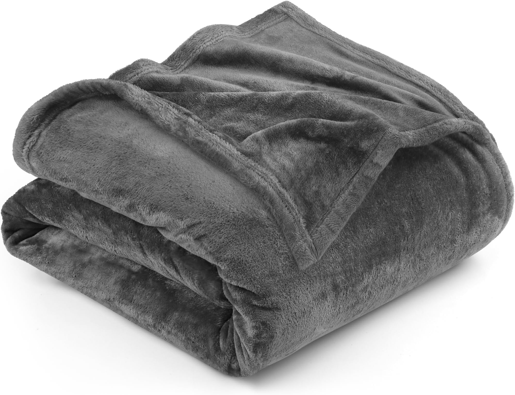 Utopia Bedding Ultra Soft Fleece Bed Blanket Queen Size Grey (90x90 Inches)