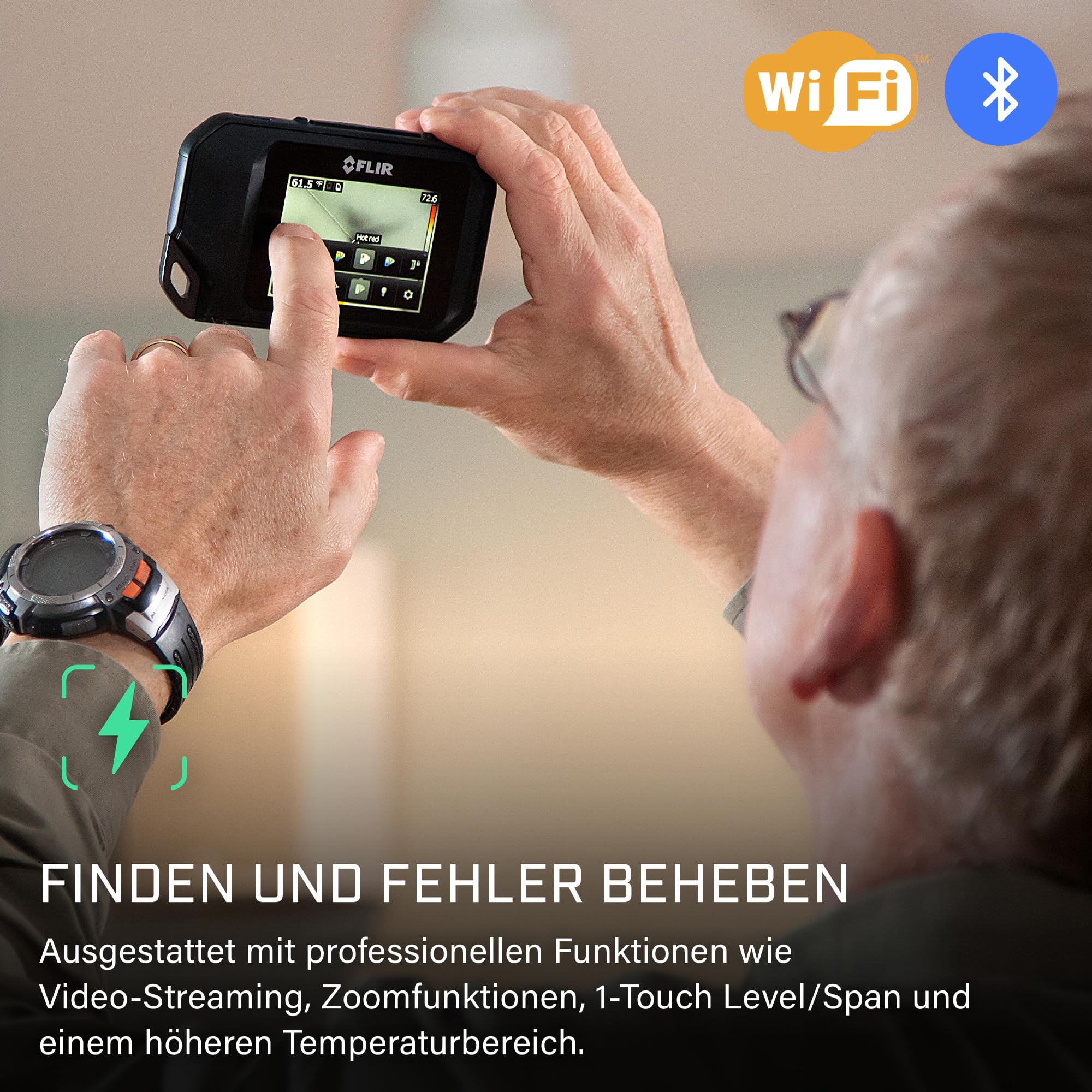 FLIR C5 Kompakte Wärmebildkamera mit WLAN: hochauflösende Infrarot-Bildgebungskamera für Inspektionen sowie Anwendungen in den Bereichen Elektrik/Mechanik, Gebäudetechnik und Heizungs