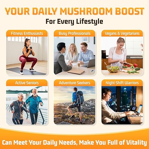 Miniatura 6 de Gomitas complejas de hongos 15 en 1 y gomitas Ashwagandha de 3000 mg - Melena de león, reishi, cola de pavo y más  Suplemento de hongos para función