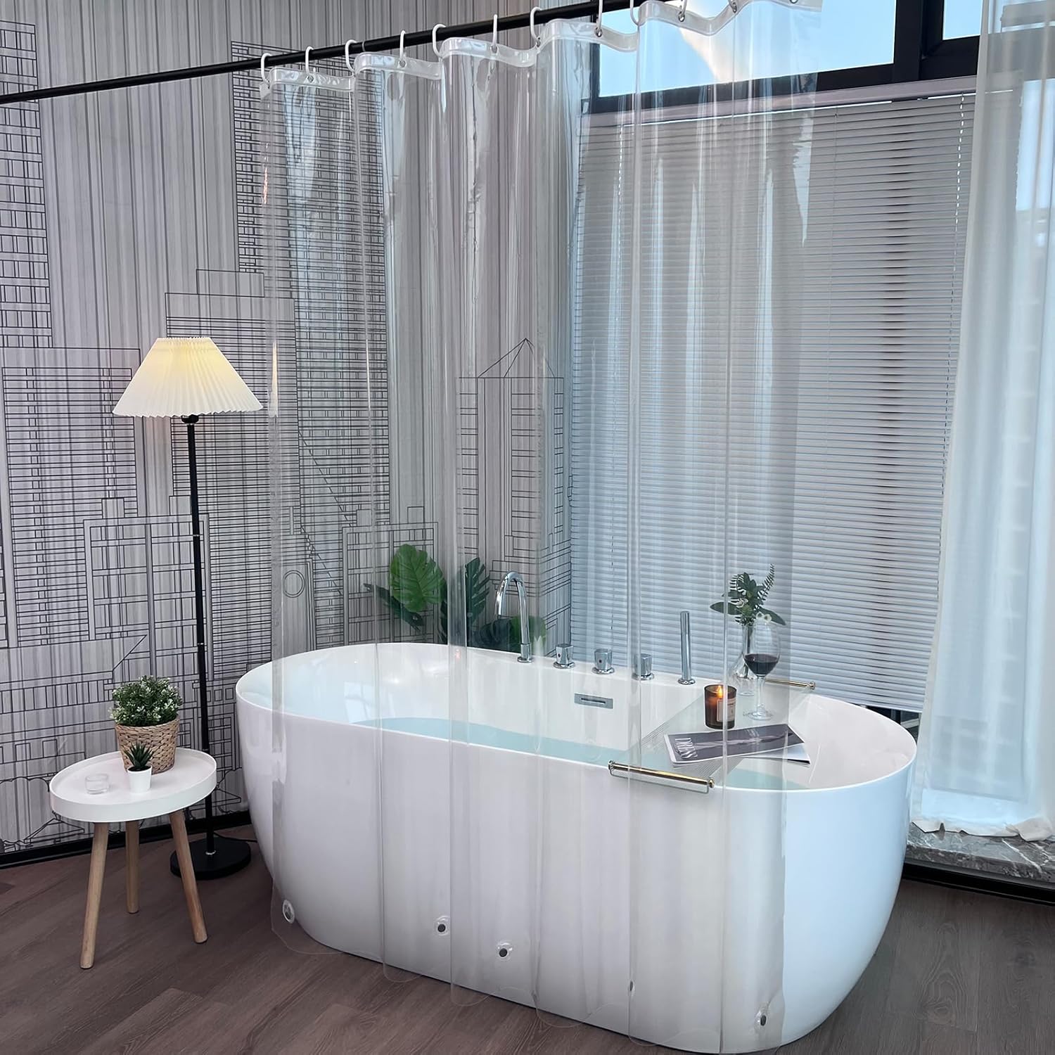 EurCross Clear Plastic Shower Curtains Mould Proof and Mildew Resistant ...