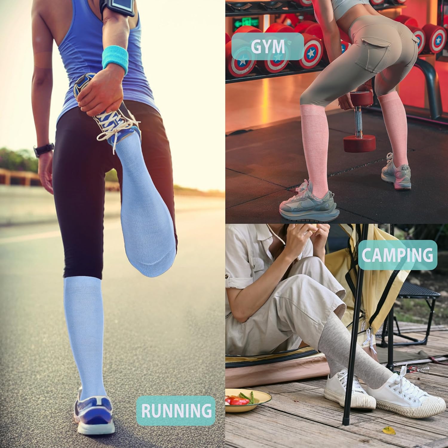 LEVSOX Viscose Made from Bamboo Compression Socks for Pregnant Women 20-30 mmHg Knee High Cute Mens Supports Socks for Travel - Image 2