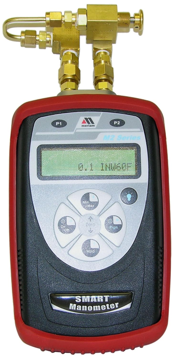 Meriam ZM201DN200 Enhanced Rotary Gas Meter Tester, 0200" H2O Range, +/0.05 Accuracy, 1/8