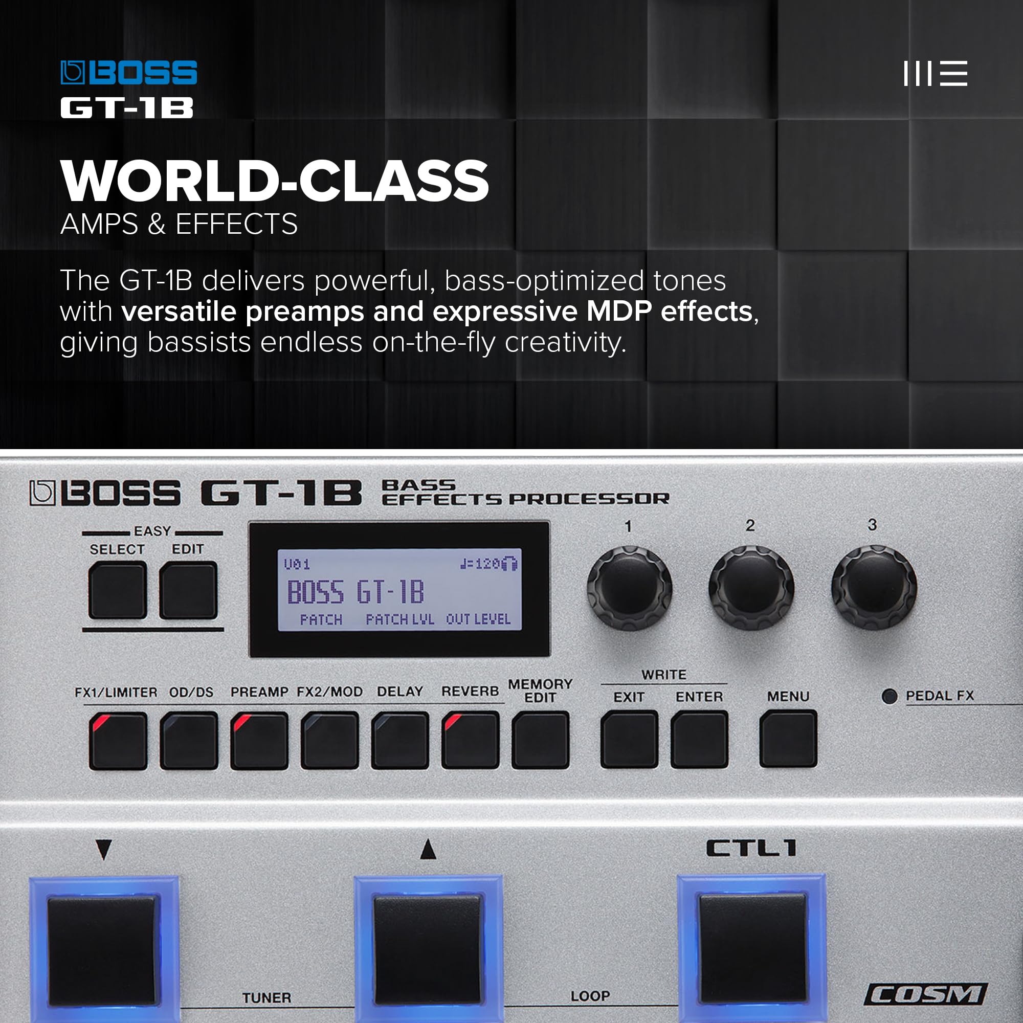 Amazon.com: BOSS GT-1B | Compact Bass Effects Processor | Bass