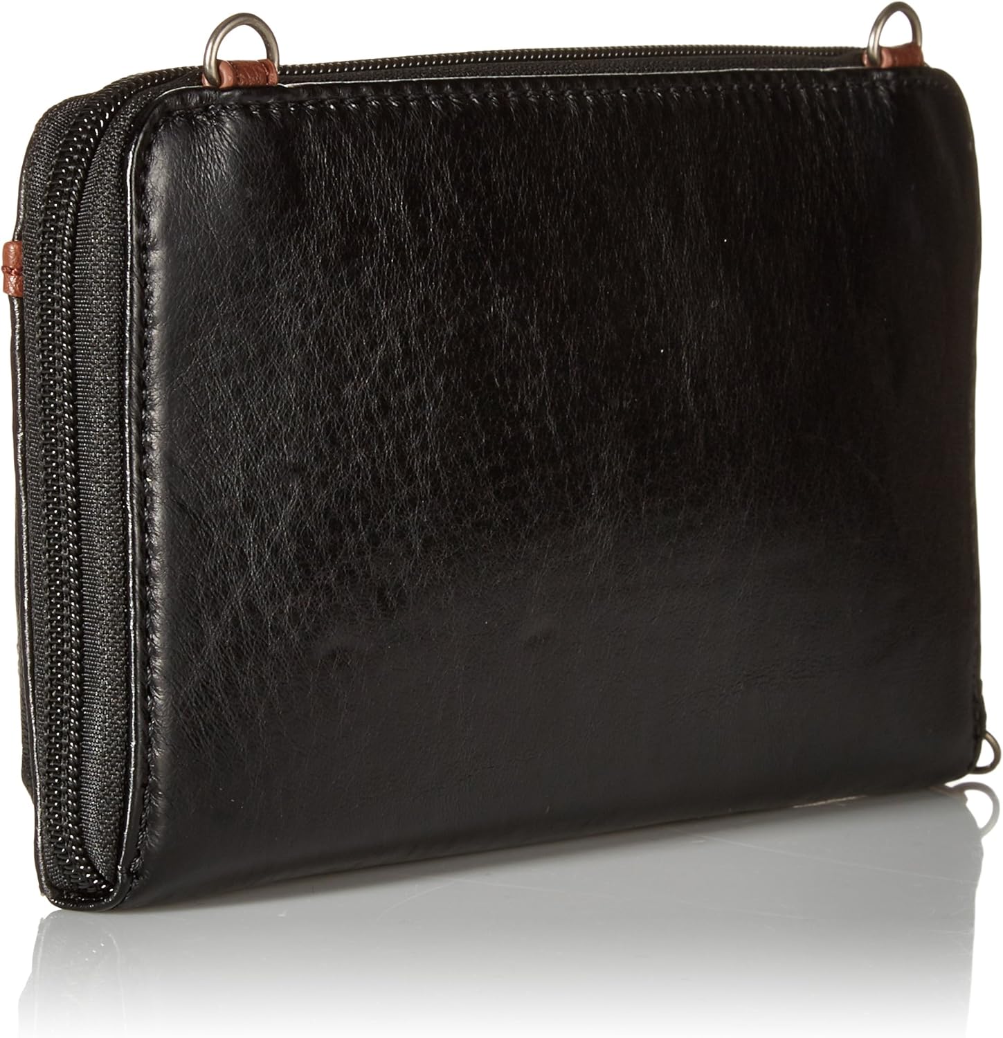 The Sak Iris Large Smartphone Crossbody Bag in Leather, Convertible Wristlet Purse Design Black Onyx Large