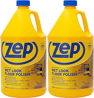 Zep Wet-Look Floor Polish - 1 Gallon (Pack of 2) ZUWLFF1282 - Long Lasting Shine
