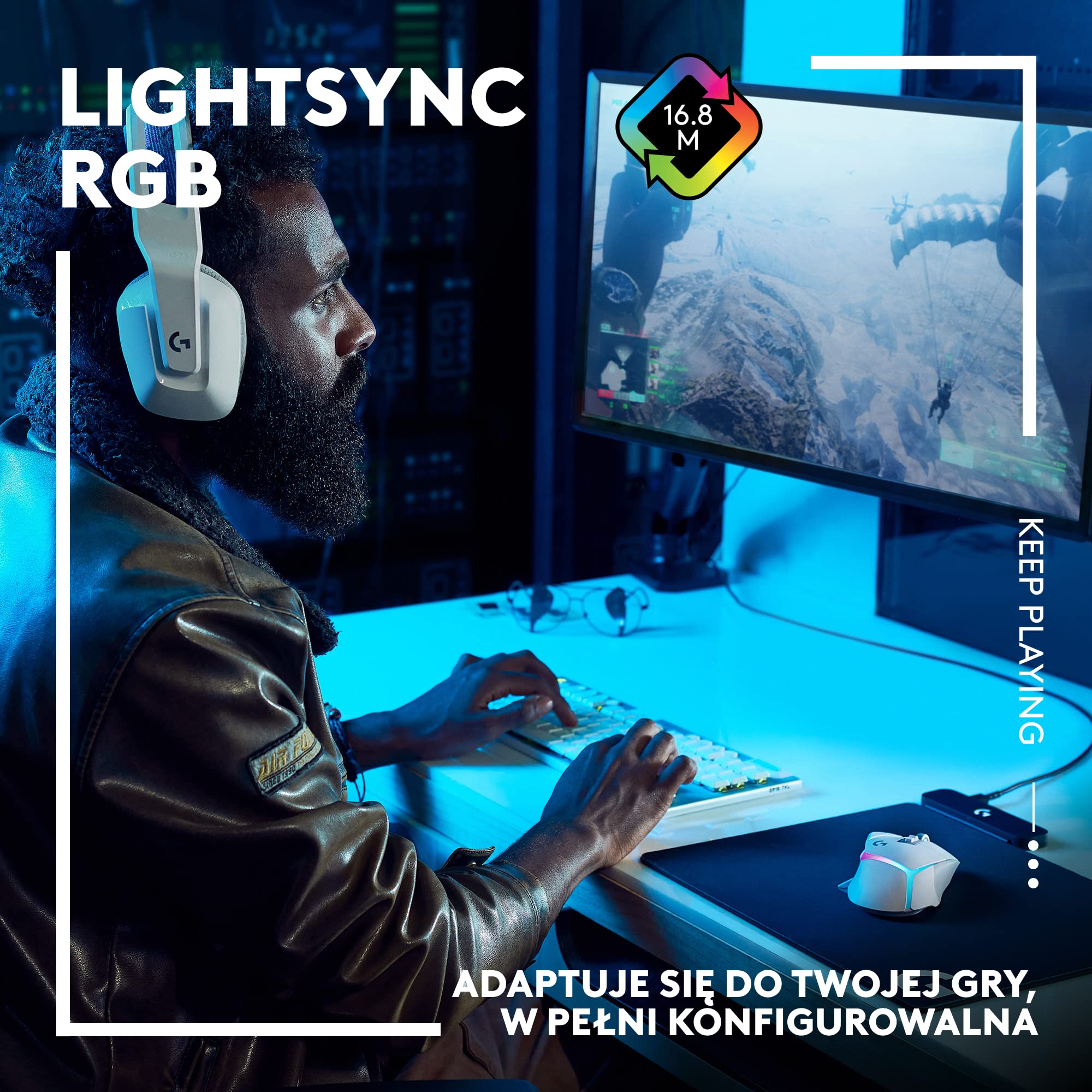 Logitech G502 X bezprzewodowa, podświetlana mysz gamingowa, hybrydowe optyczne przyciski LIGHTFORCE, LIGHTSYNC RGB, sensor HERO 25K, kompatybilna z PC - macOS/Windows - Czarny