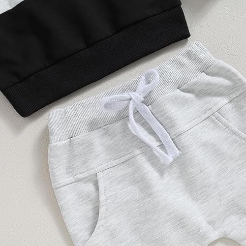 Miniatura 5 de Ropa para bebé recién nacido, con bloques de color, sudadera con capucha, conjuntos de ropa de otoño e invierno, 0-3T