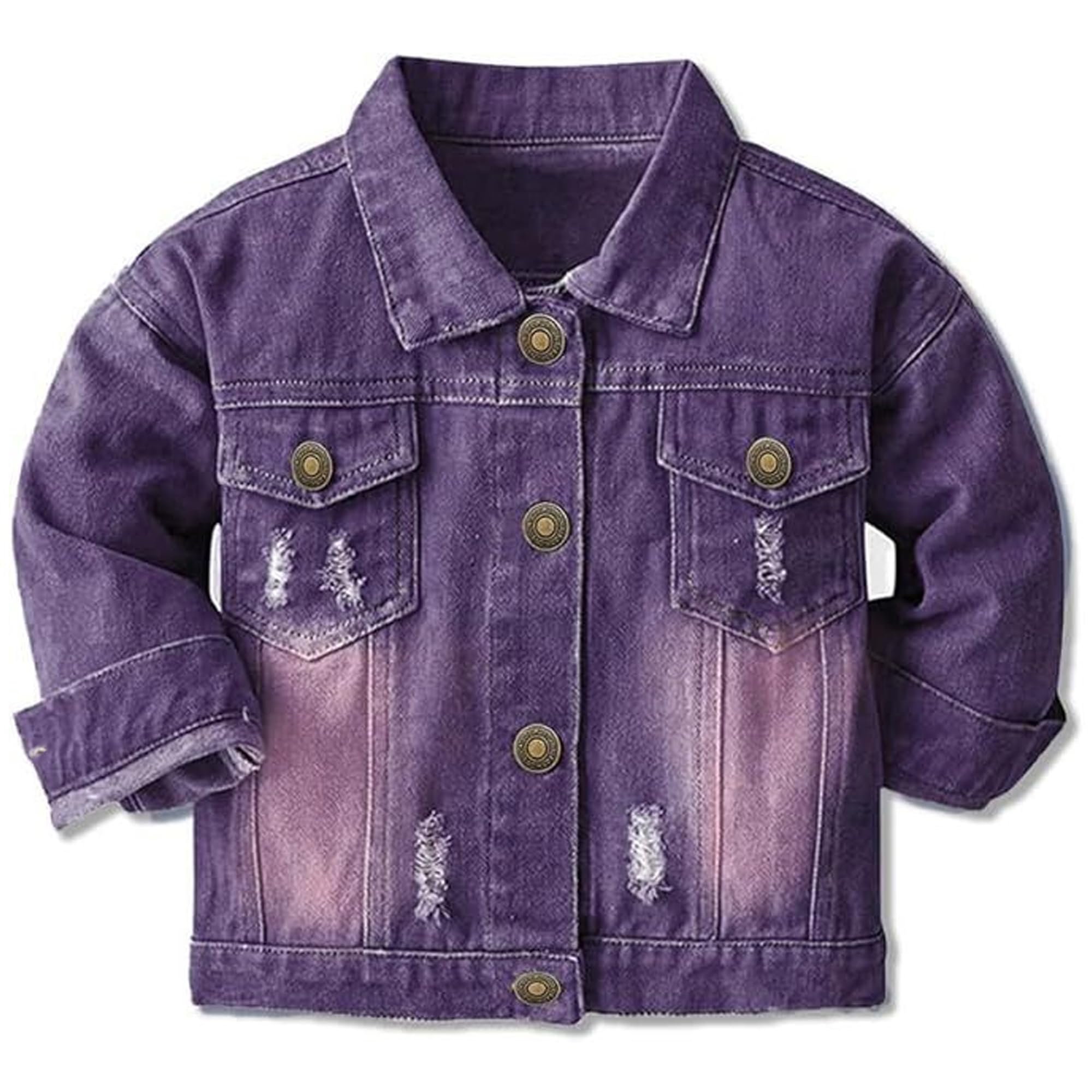 Cromoncent Toddler Jean Jacket for Girls and Boys Long Sleeve Denim Jacket