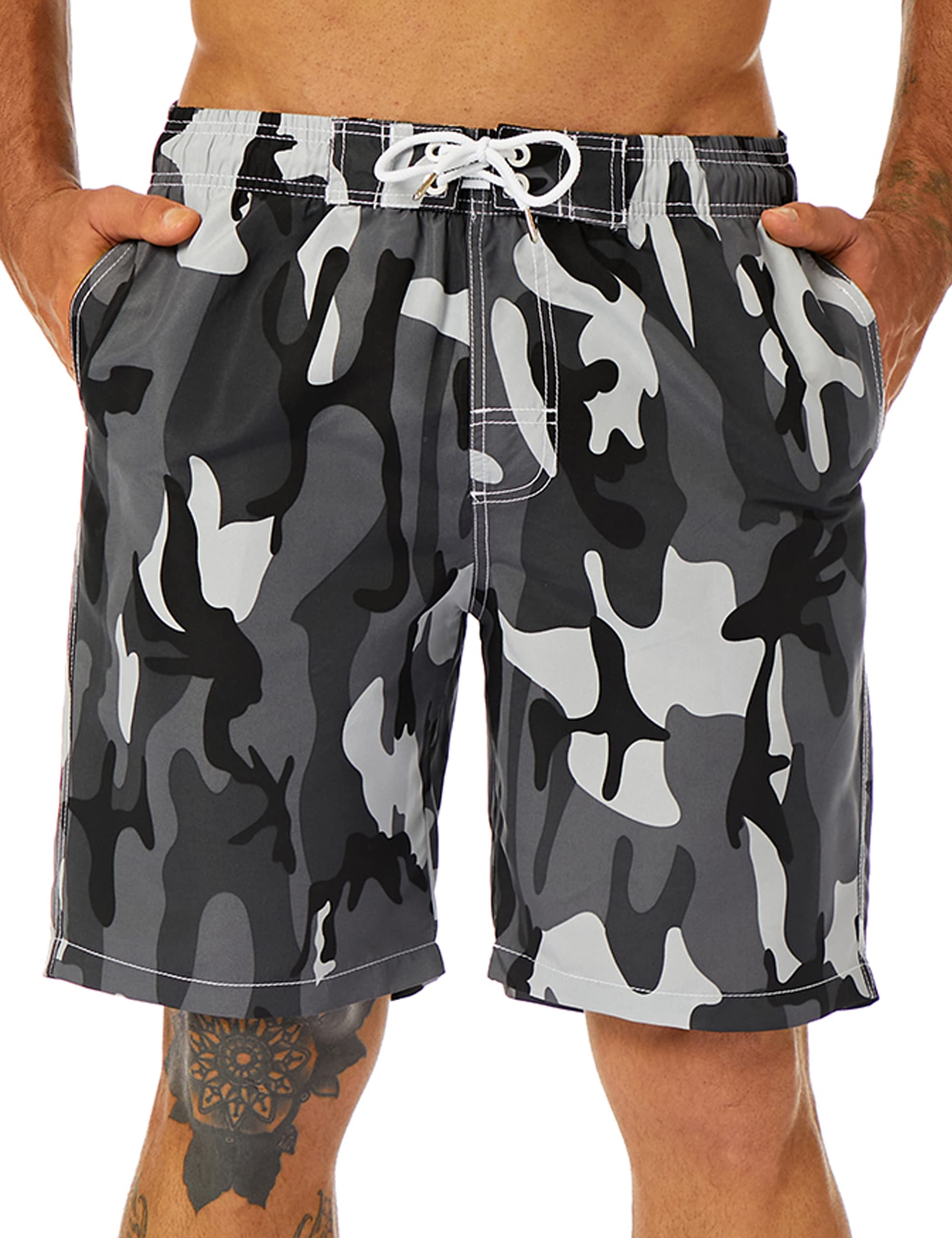 KAILUA SURFMens Swim Trunks Long, Quick Dry Mens Boardshorts, 9 Inches Inseam Mens Bathing Suits with Mesh Lining