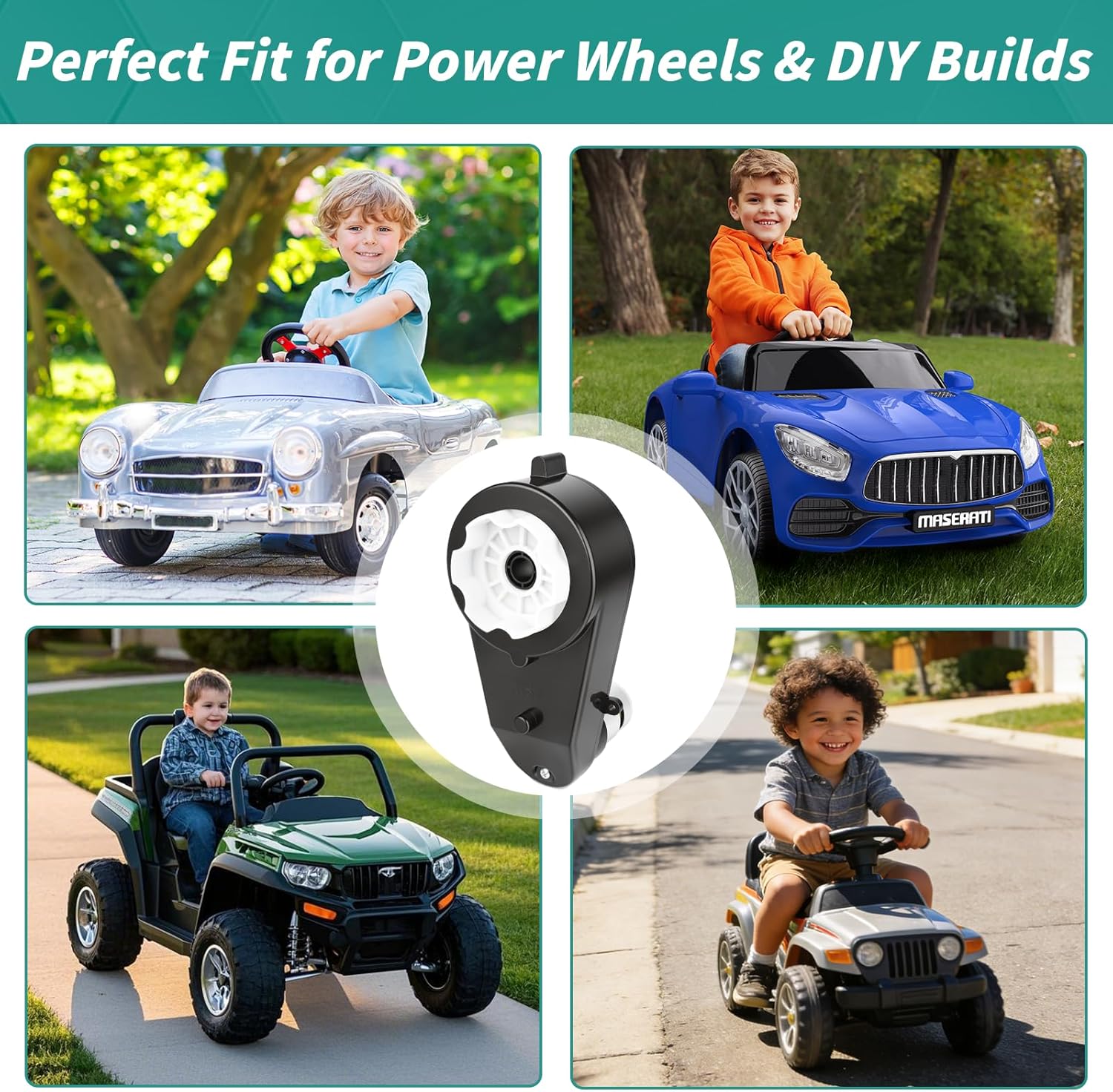 2PCS 24V RS555 40000RPM Gearbox Motor, High Speed Power Wheels Upgrade Kit, Motor Drive Engine for Kids Ride on Car, 12V/18V/24V High Torque Electric Motor Conversion Replacement (24V40000RPM)