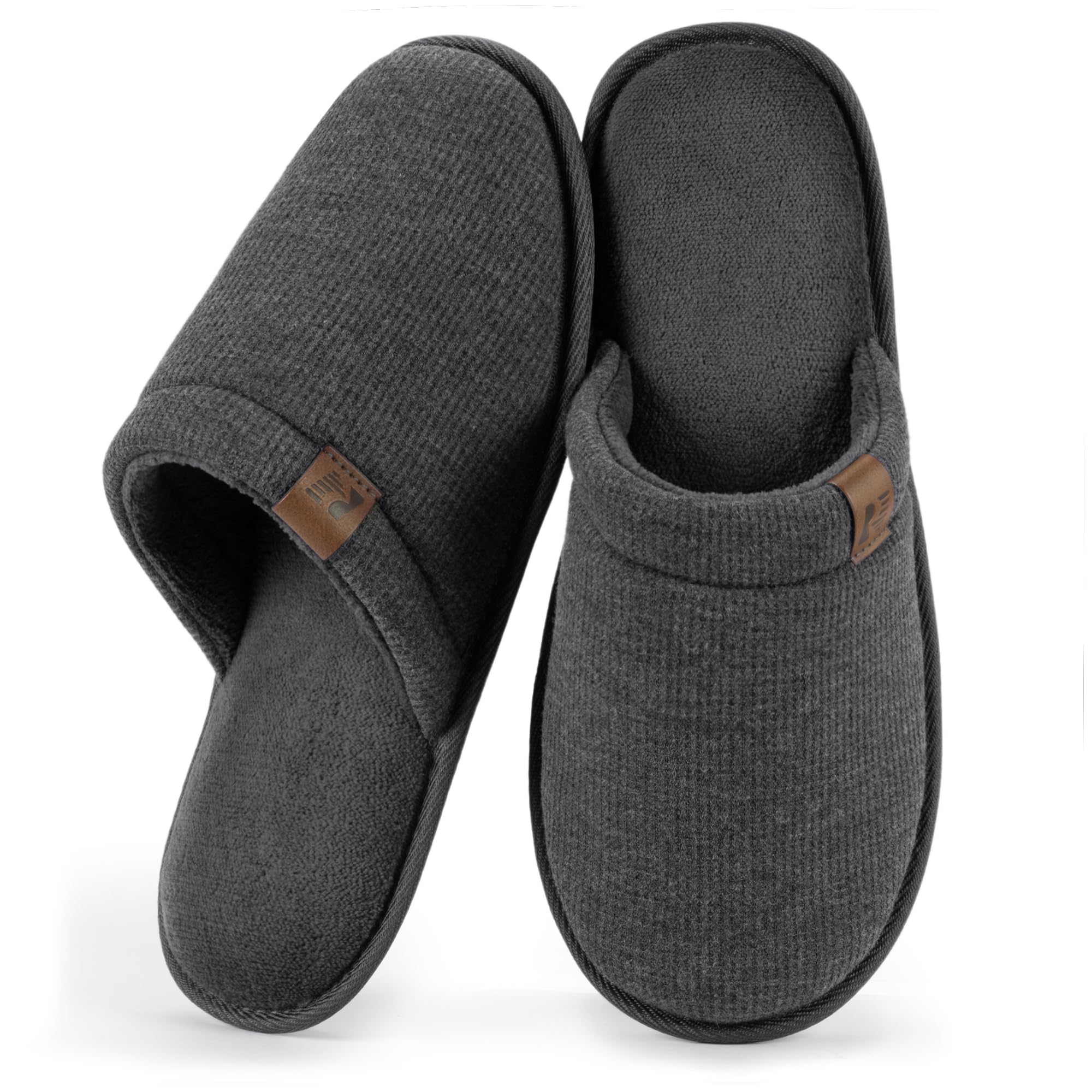 RockDove Herren LiteStep Cordstoff Indoor Hausschuhe Leichtgewicht Memory Foam Scuff mit rutschfester Sohle