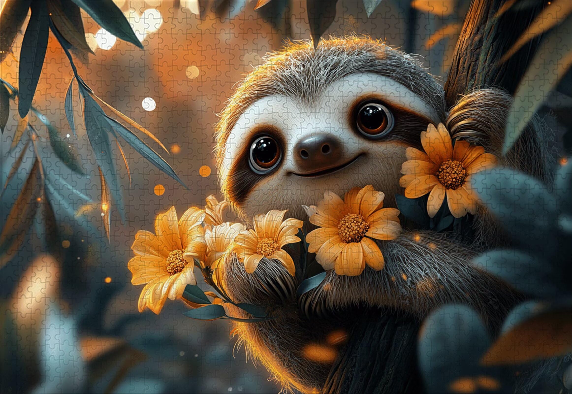 Faultier Puzzle 5000 Teile Erwachsene Klassische Puzzles Blume Jigsaw Anspruchsvoll Impossible Schwer Pädagogisches Spielzeug Kinder Holzpuzzlem Groß Puzzlespiel Geeignet für alle Altersgruppen P-554