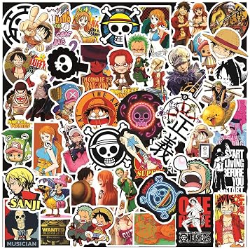 100 Pcs PIECE Anime Stickers for Laptop, Bumper, Skateboard, Water Bottles, Computer, Phone, Guitar, Cartoon Stickers for Kids Teens Adult