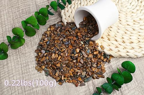 Miniatura 2 de ZHIYUXI Relleno de jarrón de cristal de ojo de tigre, chips de cristal, piedra para decoración, plantas suculentas, jarrón, pecera, grava, cristales