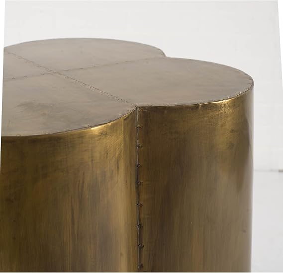 Mercana Quatrefoil Accent Table, Brass, 18 W x 18 L x 22 H