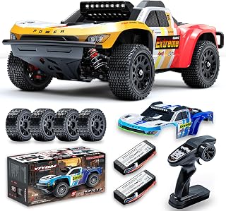 1/14 RC Brushless Cars for Adult Speed 50 MPH,RC Short-Course Truck All Terrain Off Road Hobby Electric Off-Road Trucks 4WD Waterproof Remote Control Car with Two 3S Battery