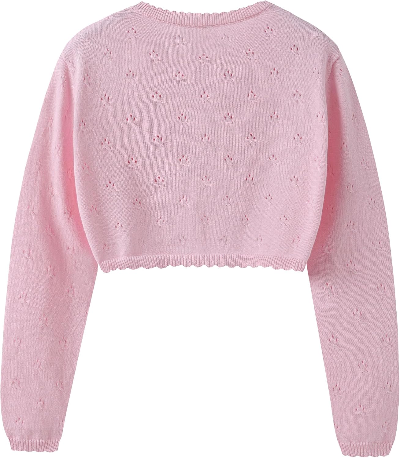 Girls Long Sleeve Cardigan Kids Button Closure Knitted Bolero Shrug Girls Sweaters Tops - Image 6