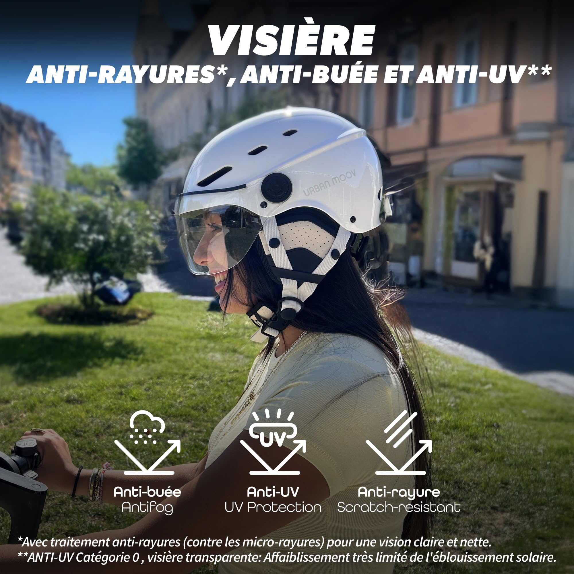 T'nB Visor, Casco de protección de Bicicleta y Patinete eléctrico para Hombre y Mujer, Visera Transparente, Ajuste de Rueda, Orejeras Desmontables, Talla L (Circunferencia de la Cabeza 58-62 cm