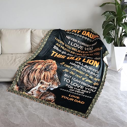 Miniatura 2 de TURMTF Manta de franela personalizada para regalo para hija de Papá, para navidad, cumpleaños, mantas suaves para hija, sofá, cama, manta curativa,