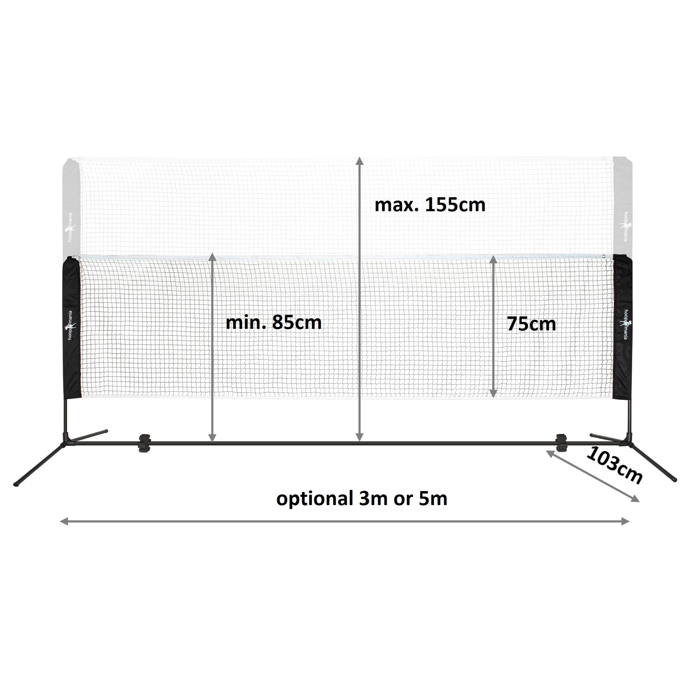 HOOPOMANIA Badminton Netz [3m oder 5m] höhenverstellbares Volleyballnetz für Outdoor
