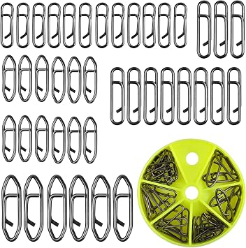 Fishing Power Clips Kit,40PCS High Strength Stainless Steel Speed Clip for Fishing Lure Quick Change, Freshwater Saltwater Crankbait Popper Lures Quick Snap Connector Tackle