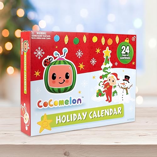 Miniatura 7 de CoComelon Calendario de Adviento 2025, juego de juguetes de 24 piezas, juego de Navidad que incluye figuras de personajes y accesorios, cuenta con