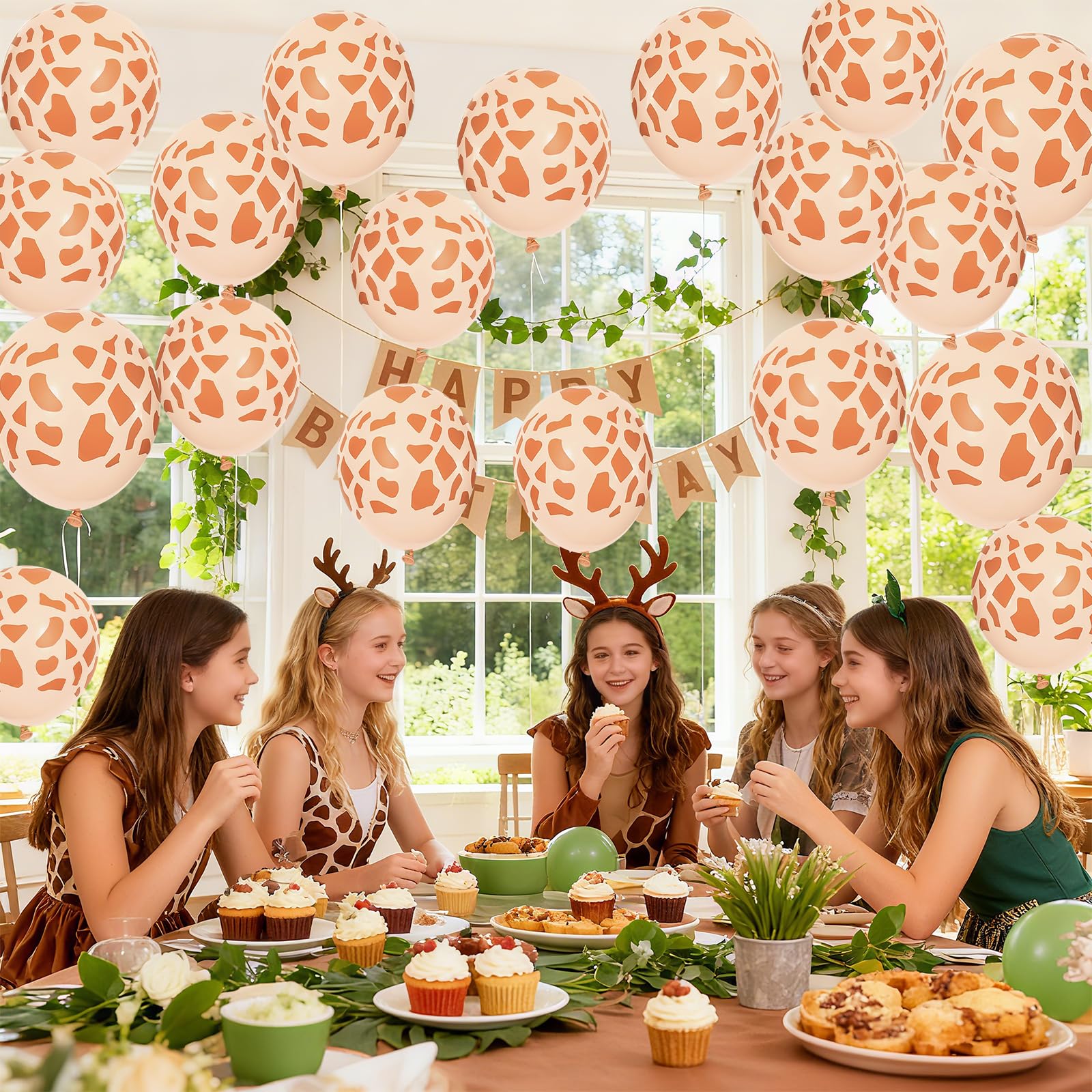 Luftballons mit Hirschdruck, 30,5 cm, Dschungelballons, Tierdruck, Latex, Dschungelsafari, Tierballon-Dekorationen für wilde Geburtstag, Babyparty, Zoo, Dschungel, Safari, Dinosaurier