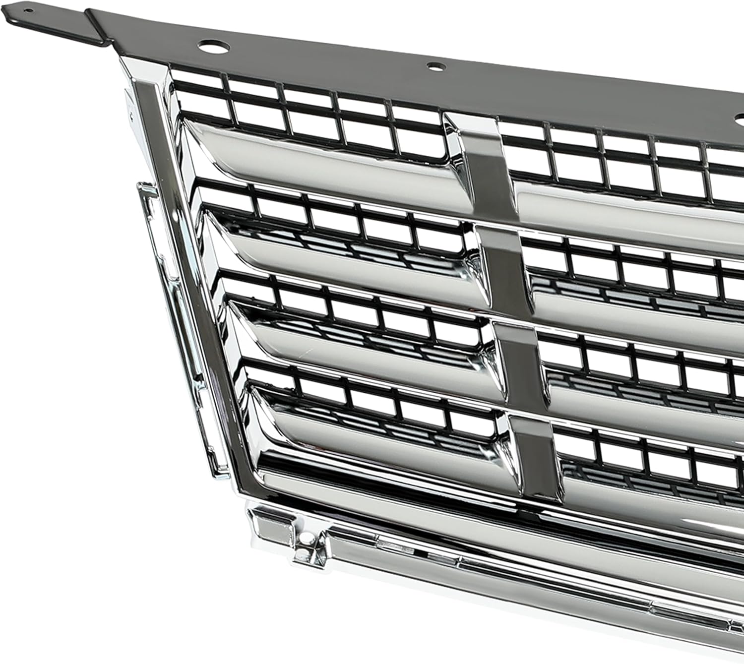HECASA Front Bumper Upper & Lower Grille Mesh Grill Insert Compatible with 2013-2016 Cadillac SRX Plastic(ABS) Chrome Replacement for 22738992+22739004