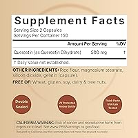Vista 2 de NatureBell Quercetina 500mg - 240 Cápsulas - Suplemento ultra fuerte para un apoyo inmunológico saludable* - Quercetina dihidrato de Sophora
