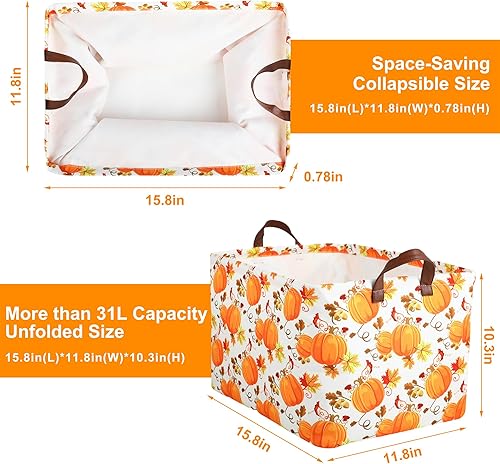 Miniatura 9 de Cesta de almacenamiento de ingeniería plegable con asas de cuero, impermeable, caja de almacenamiento de lona para armario, juguetes, ropa, cuarto