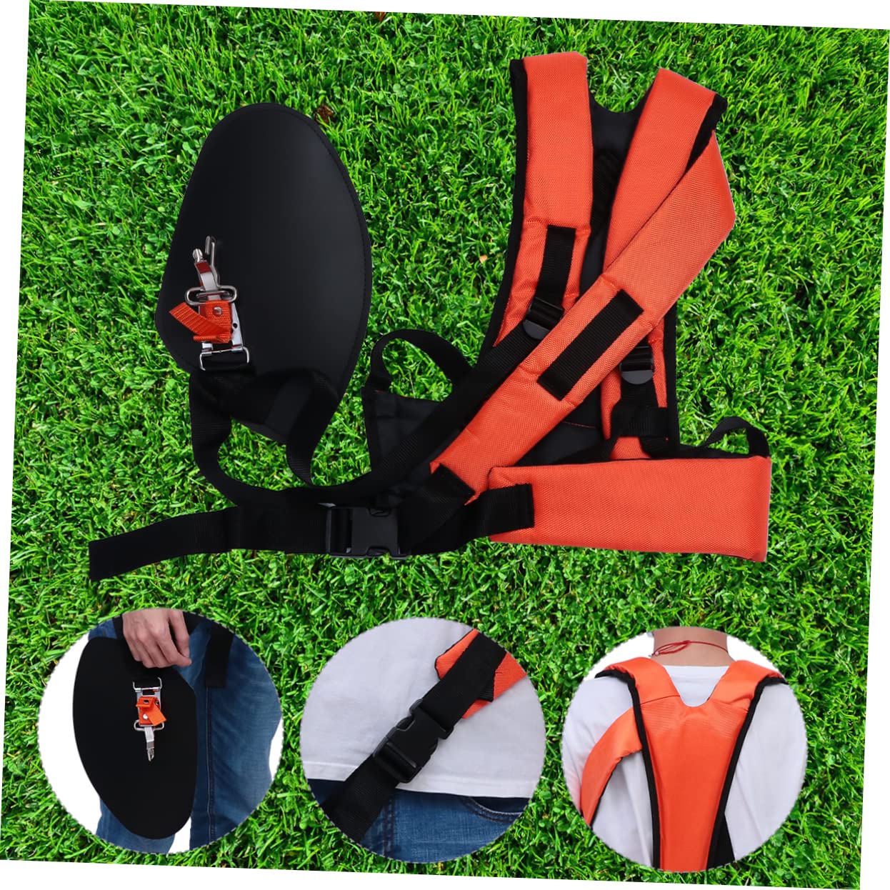 TOYANDONA Arnés Hombro Acolchado para Recortadora y Strimmer | Negro, Tela Oxford, Banda Ajustable en Cintura, Fácil de Poner y Soltar