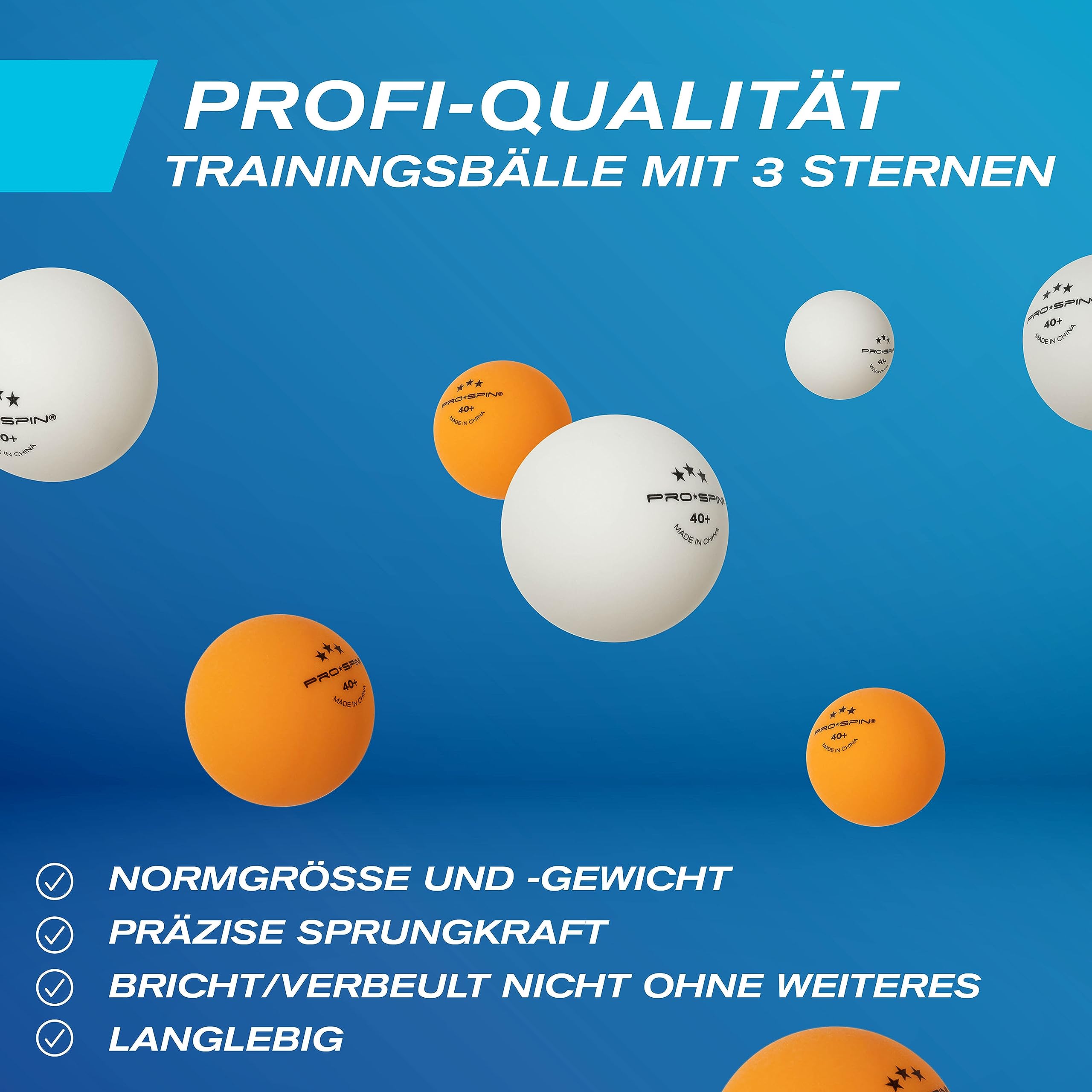PRO-SPIN Tischtennisschläger Set - Mit Tischtennisnetz Für Jeden Tisch, Tischtennis bälle 3-Sterne, Tasche/Hülle | Ausziehbares Mobiles Tischtennis Netz | Tolles Geschenk & Spiele