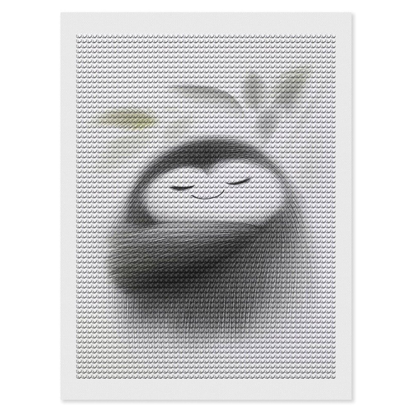 Junmoney Smiling Creature with Leaves Diamond Painting Canvas Set 12"x16", Satisfying Creative Project, Easy to Follow Symbols, Fun Craft Experience