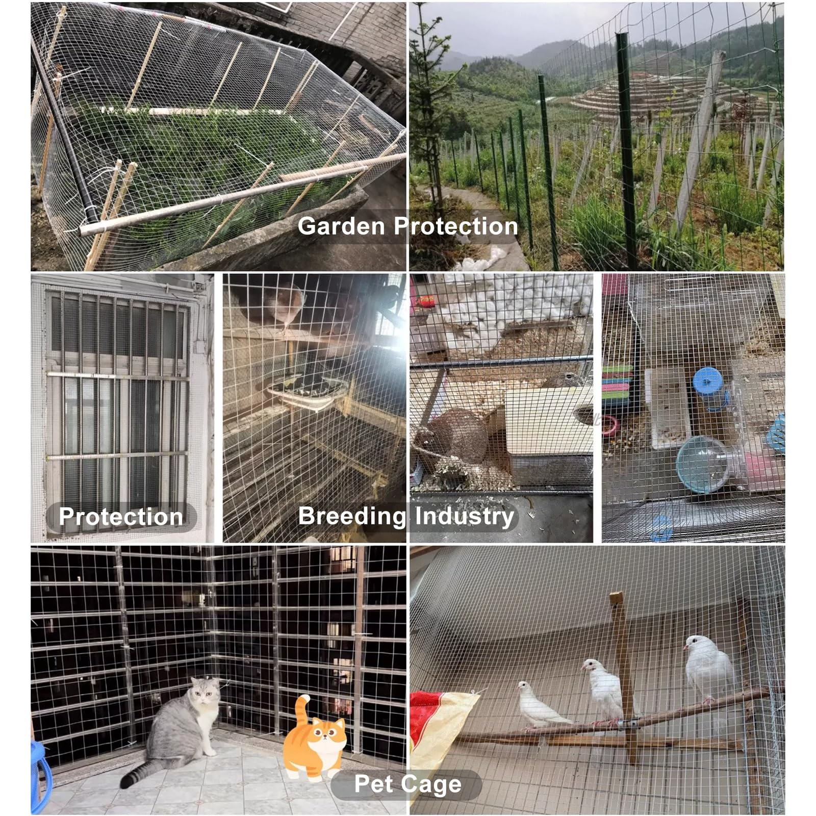 Valla de malla de alambre galvanizado malla de cría malla de alambre de acero malla de hierro subcerca para criar pollos, patos, gansos, palomas, ratas y serpientes. ( Color : 200mesh , Size : 1*1m/3.