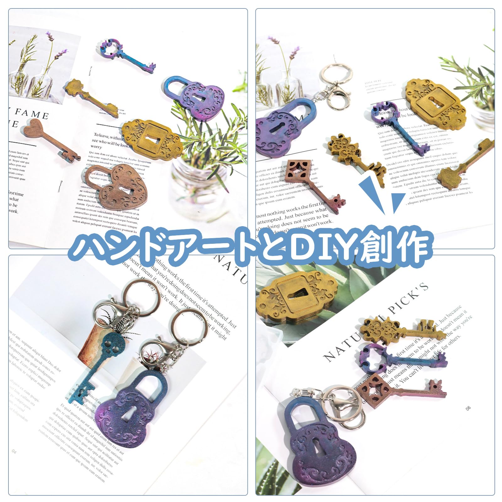 Amazon | MAEXUS 鍵 南京錠 シリコンモールド かぎ カギ レジン