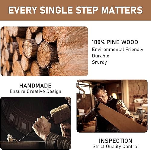 Miniatura 7 de Amada - Estantes de pared negros con ganchos, estantes flotantes de madera natural de 3 niveles montados en la pared, estante de pared de baño sobre