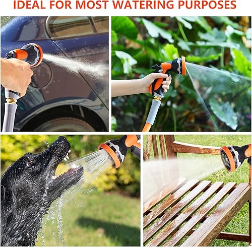 Miniatura 8 de Manguera de jardín de 75 pies x 58 con 10 funciones a prueba de fugas, manguera de agua resistente, accesorios de latón macizo de 34 pulgadas,