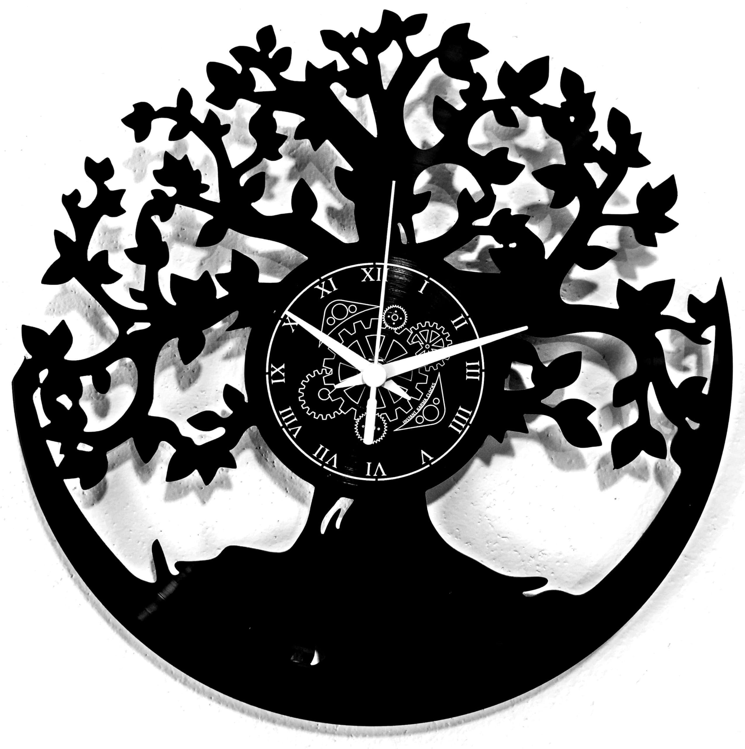 Instant Karma Clocks | Tree of Life Wall Clock with Elegant Branches Design – Silent No-Ticking | Perfect for Bedroom, Office, Studio, Cabin, Living Room – Unique Decoration