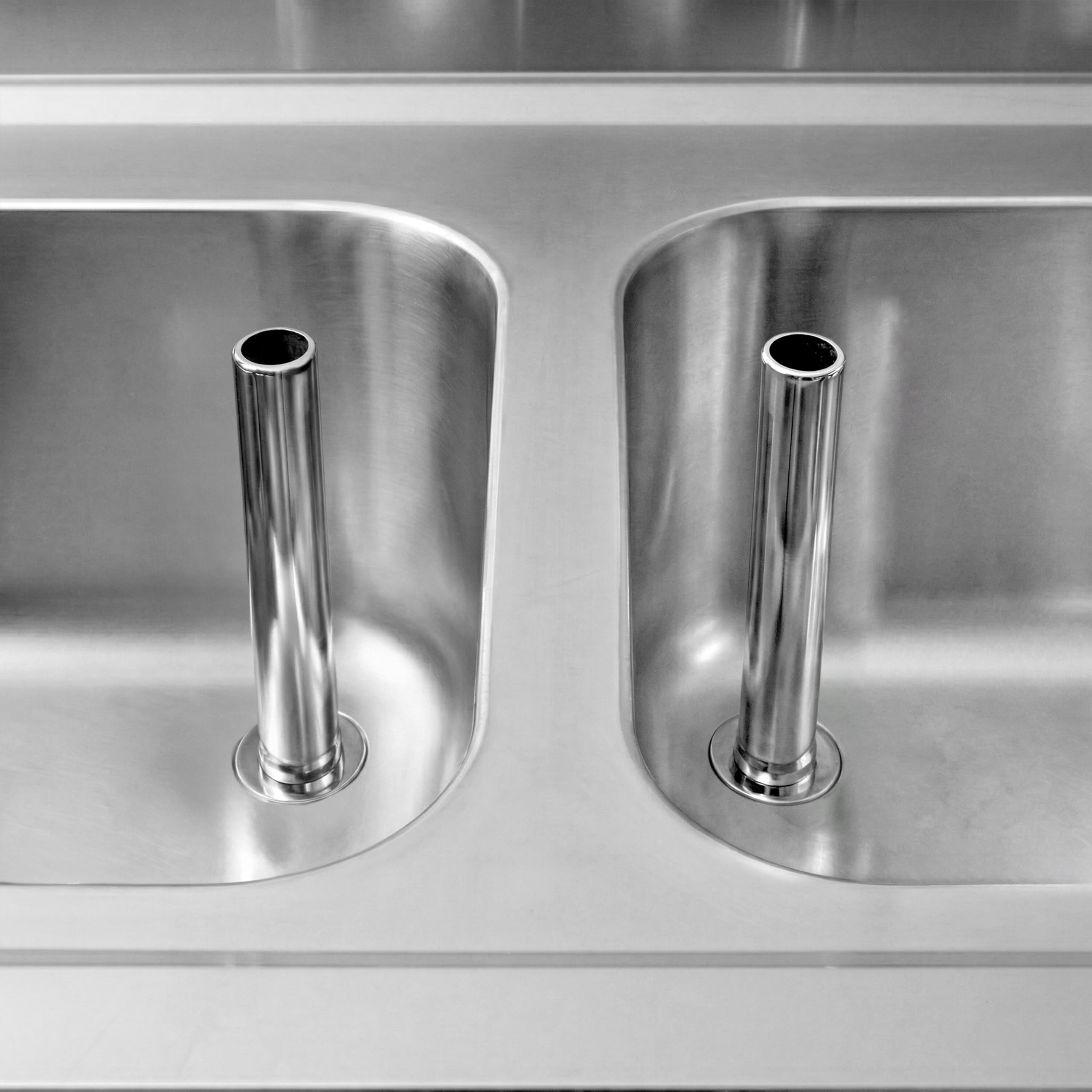 GGM Gastro | SSAAK146BR2S#ST3K46 | Spülschrank PREMIUM - 1400x600mm - mit 3 Schubladen & 2 Becken rechts