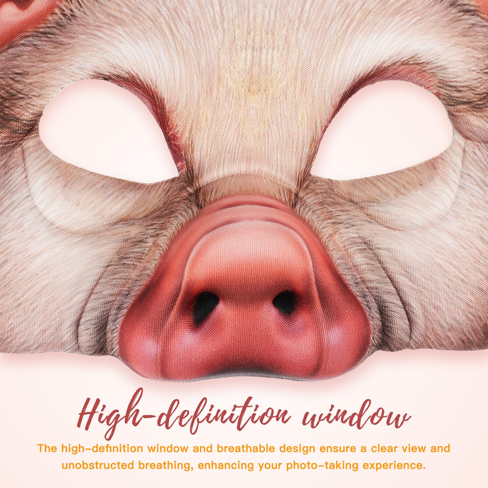LABRIMP Masque de Cochon Adulte en Eva Réutilisable, Demi-masque Animal Réaliste pour Fête D’halloween, Bal Masqué et Cosplay – Accessoire de Déguisement Léger pour Événements Costumés