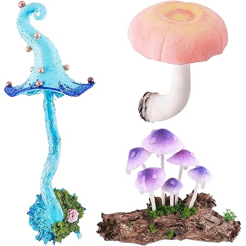 Fridge Magnets,3 Pcs Cute Refrigerator Magnets Handmade Mushroom-Tree Stump, Blue Magic Hat, Plush Pink Mushroom Design Board Cabinets Classroom School Kitchen Decor, Funny Office Accessories