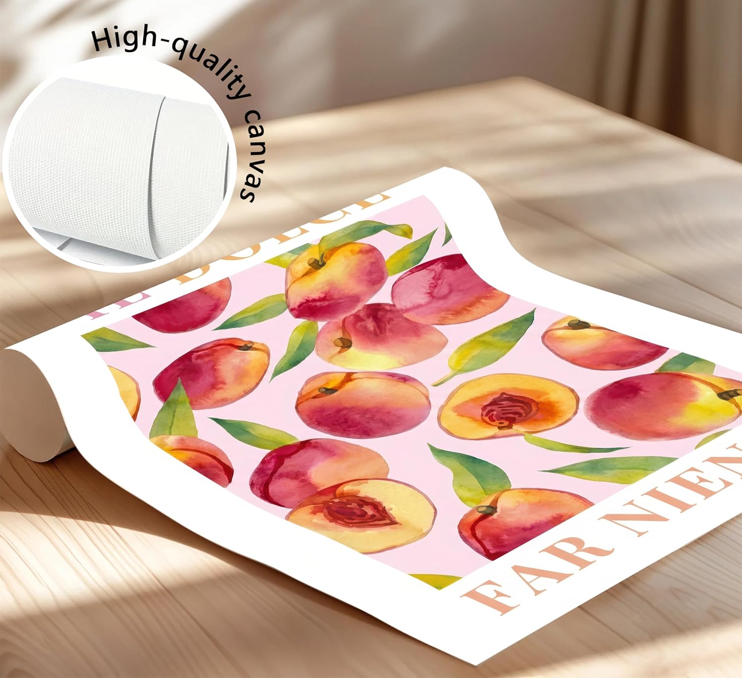 6pcs Italian Summer Themed Wall Art La Dolce Vita Canvas Wall Decor Sweet Life Fruit & Amalfi Coast Prints Posters Watercolor Kitchen Dining Room Decor for Farmhouse Cottage Coastal Home, Unframed