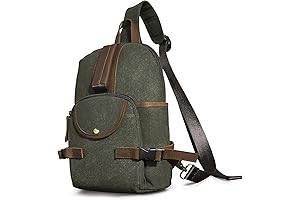 Water-Resistant Green Leather Backpack For Hiking Travel and More