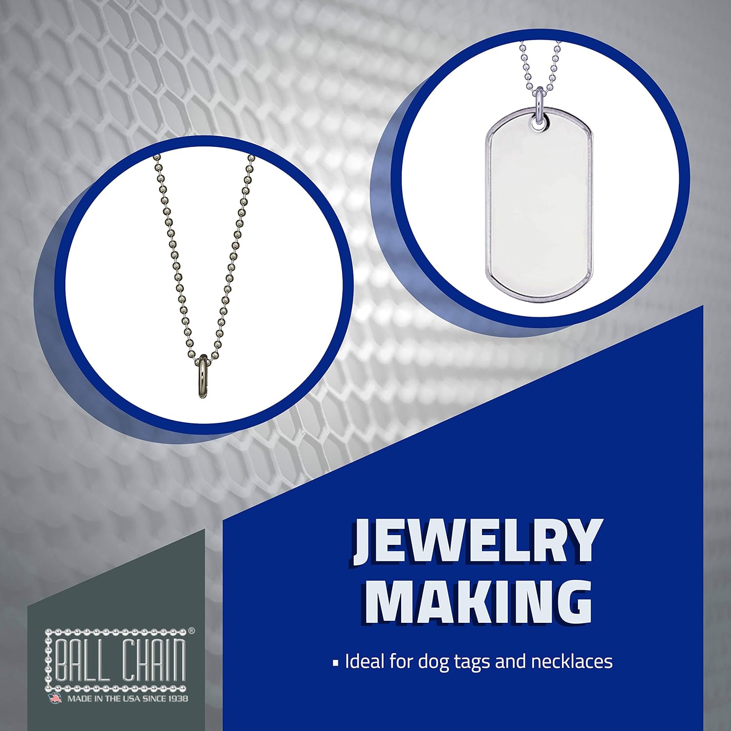 Ball Chain Number 3 Stainless Steel Ball Chain 100 Feet Spool | 2.4 mm in Diameter | Rust and Corrosion Resistant
