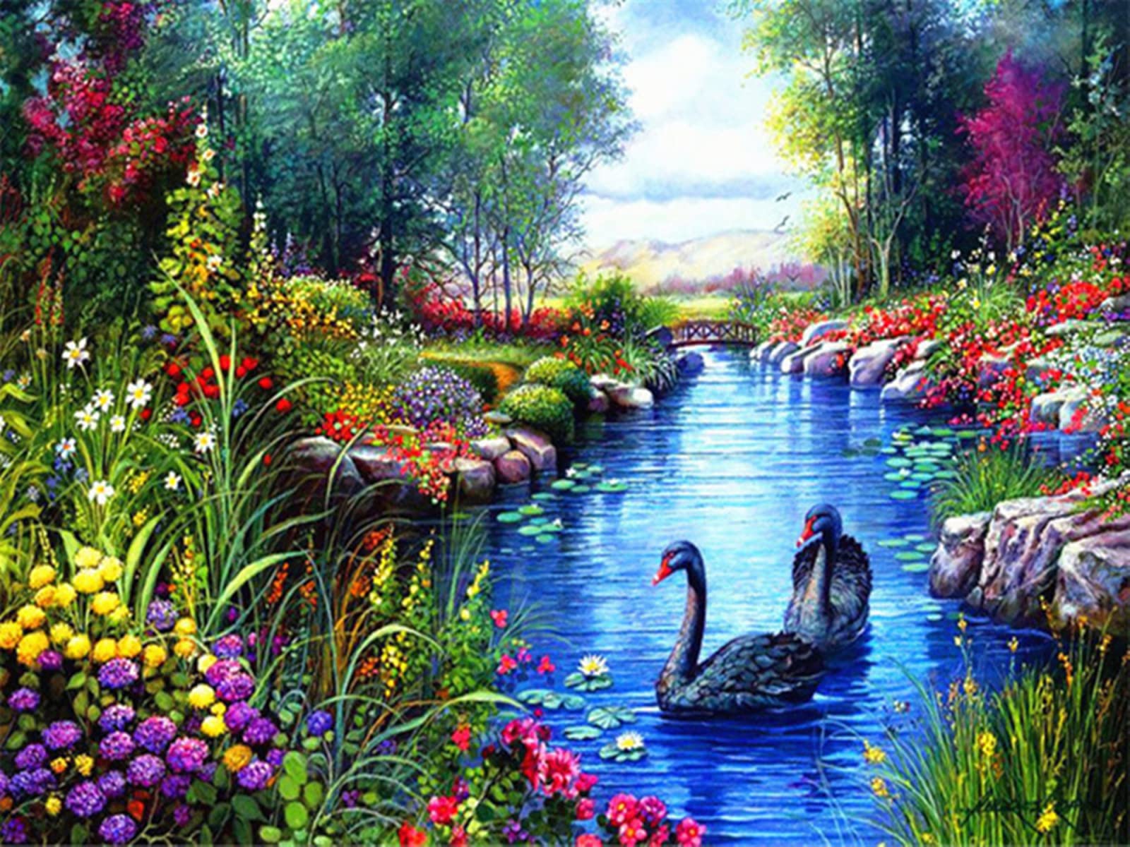 WYDMA 2000 Stück Holzpuzzle Schwarzer Schwan Bunte Puzzles FüR Erwachsene Ab 14 Jahren, Perfekt FüR Weihnachten 3D-Puzzles FüR Erwachsene Fertige Größe 99.5×70.5cm