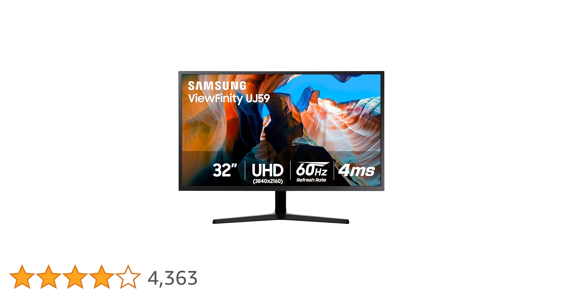SAMSUNG 32-Inch 4K UHD Black 60 Hz High Resolution Computer