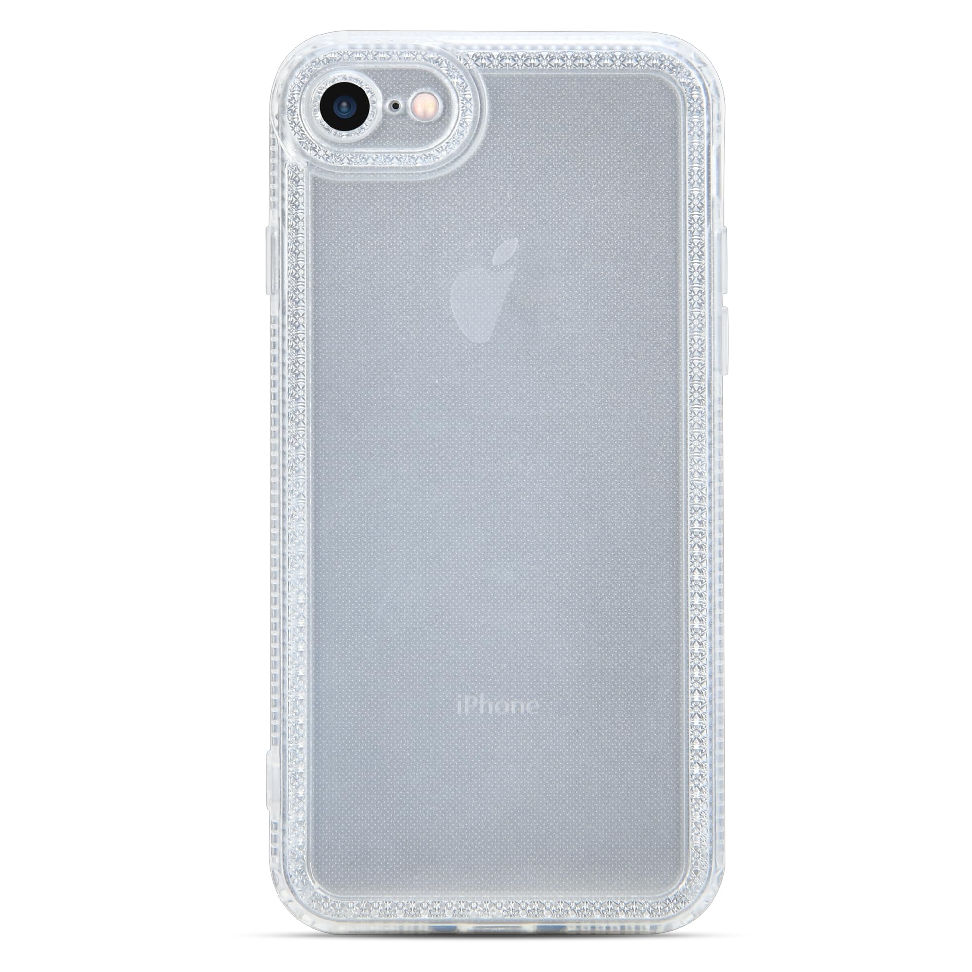 SKYLMW for iPhone 7/8 Case, iPhone SE Case Clear Bling Crystal Diamond Phone Case, with Sparkle Camera Len Protector Soft TPU Cover Case for Women Girls, Clear